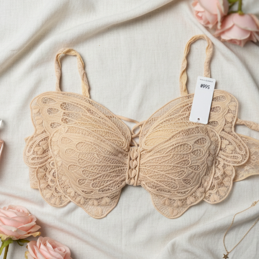 Butterfly Lace Bralette – Elegant Butterfly Wing Bra for Women